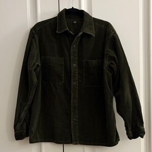 Uniqlo Men's Dark Green Corduroy Shirt Jacket